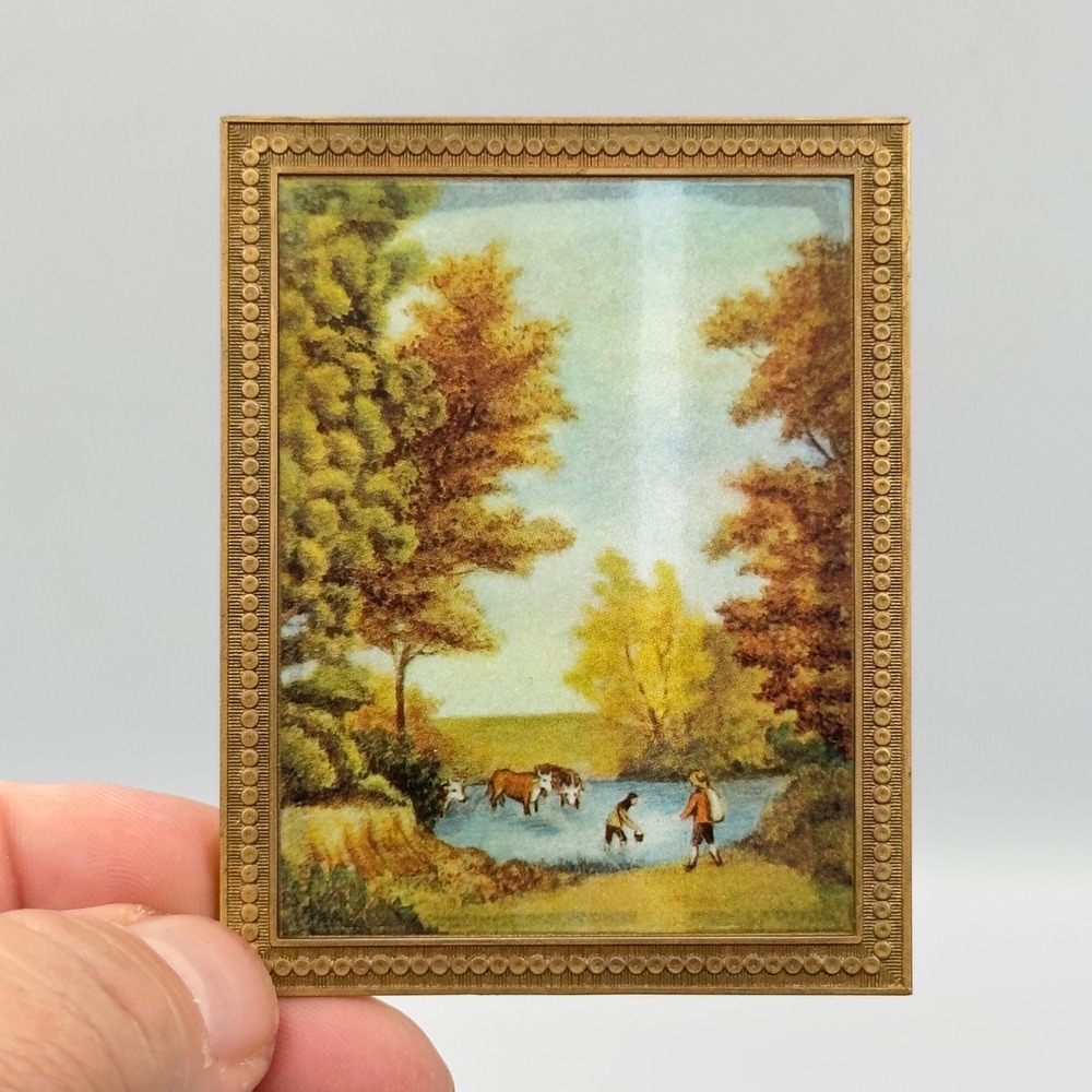 Ideal (Japan) Princess Miniature Dollhouse Wall Art Print 1:16 Landscape Vintage